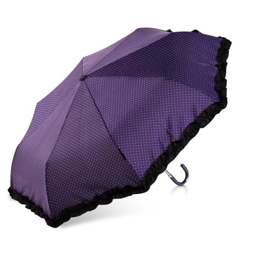 Fashional 3 folding woman beautiful dots umbrella