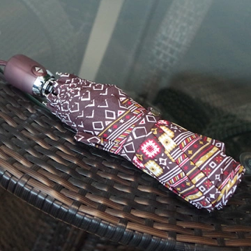 民族风全自动21英寸女式雨伞