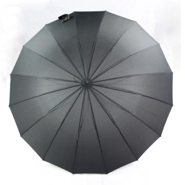Black 16 ribs men umbrella long shaft