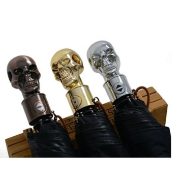Three Folding metal Skull Umbrella Halloween application