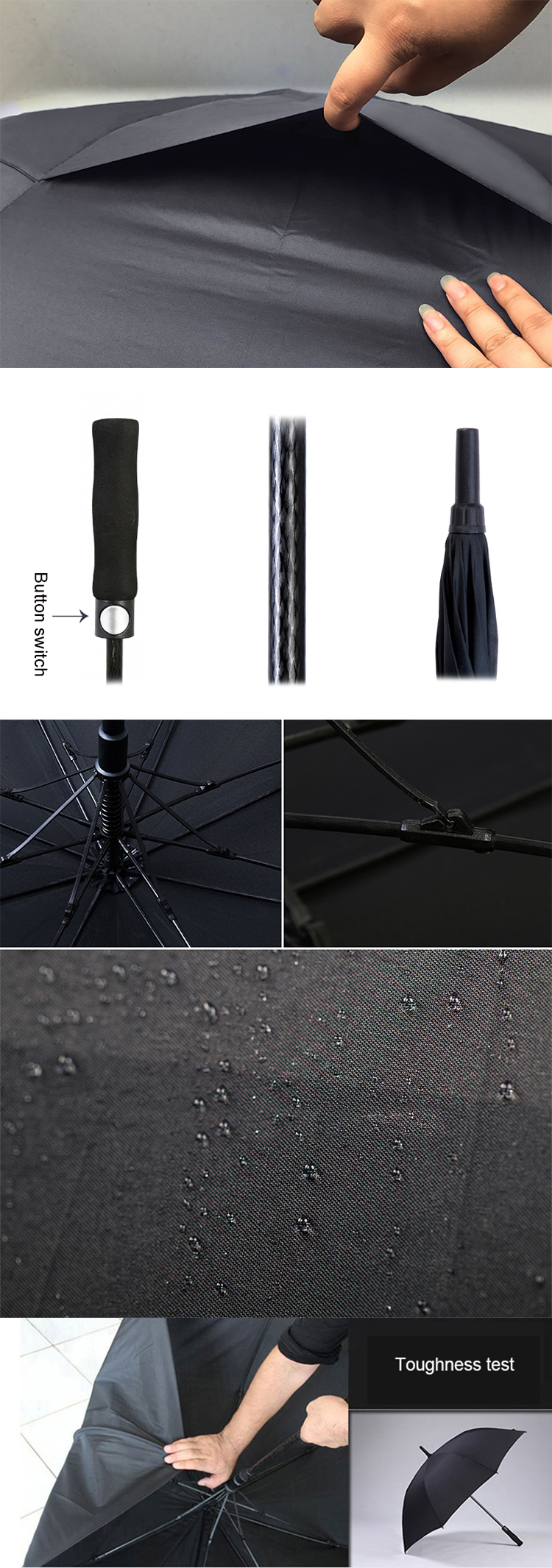 Two layer Advertising Golf Umbrella button