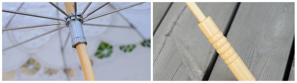 Handtailor high-end lace wedding umbrella handle
